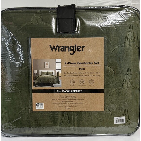 Wrangler Steer Head Green 2-Piece Comforter Set Twin - Picture 2 of 8